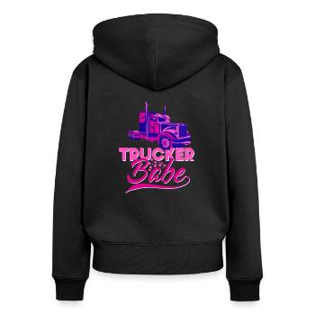 Camionneur camion routier chauffeur de camion professionnelle travail conducteur - Sweat à capuche zippé Premium bio Femme - noir - Dos - Julia (174cm)