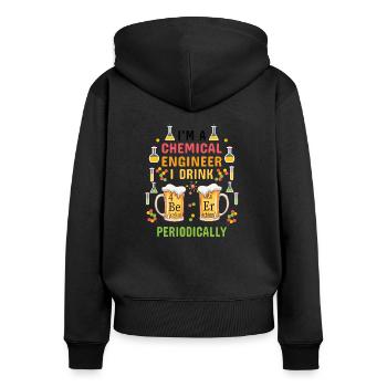 Chemieingenieur Bier trinken Chemiker Chemie Labor - Frauen Premium Bio Zip Hoodie - Schwarz - Hinten - Julia (174cm)