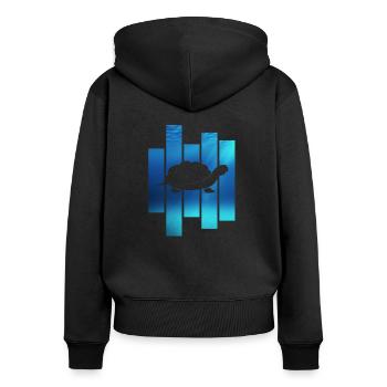 Schildkröten Schildkröte - Frauen Premium Bio Zip Hoodie - Schwarz - Hinten - Julia (174cm)