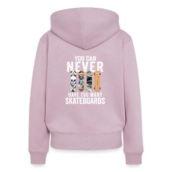 Skateboardfahrer Skater Skateboarder Skateboards - Frauen Premium Bio Zip Hoodie - Altrosa - Hinten - Julia (174cm)