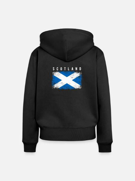 Schottland Flagge - Frauen Premium Bio Zip Hoodie - Schwarz