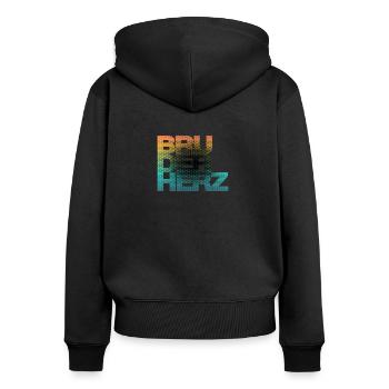 Bruderherz Bester Bruder der Welt Geschenkidee - Frauen Premium Bio Zip Hoodie - Schwarz - Hinten - Julia (174cm)