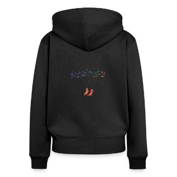 Music Swing - Frauen Premium Bio Zip Hoodie - Schwarz - Hinten - Julia (174cm)