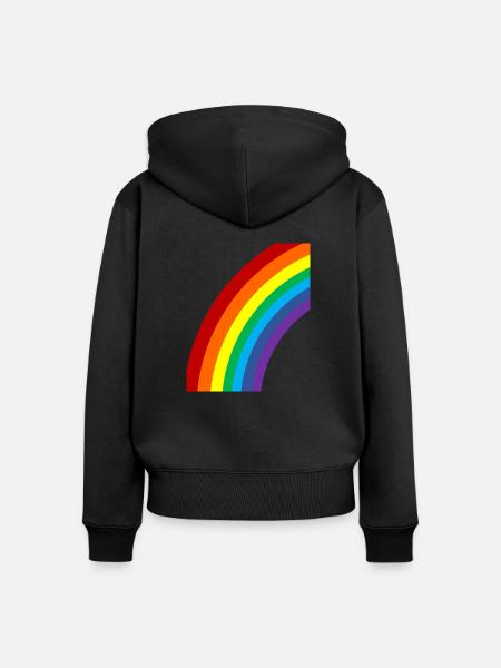 Regenbogen Lgbt - Frauen Premium Bio Zip Hoodie - Schwarz