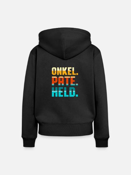 Onkel Pate Held - Frauen Premium Bio Zip Hoodie - Schwarz