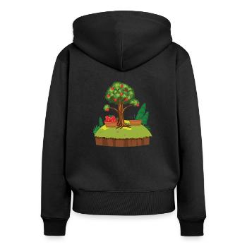 The Apple Tree - Women's Premium Organic Zip Hoodie - black - Back - Julia (174cm)