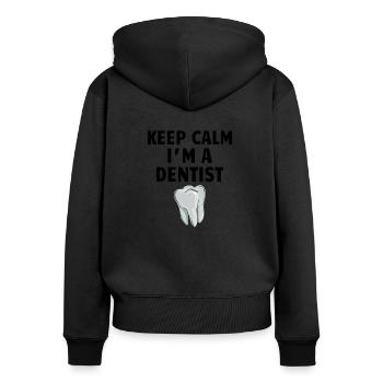 DENTIST / DENTAL HYGIENE keep calm - Women's Premium Organic Zip Hoodie - black - Back - Julia (174cm)