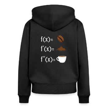 Kaffee Mathe - Formel der Kaffeebohne - Frauen Premium Bio Zip Hoodie - Schwarz - Hinten - Julia (174cm)