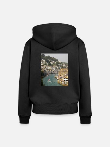 Looe - Frauen Premium Bio Zip Hoodie - Schwarz