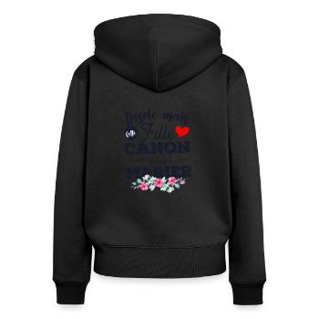 désolé cette fille canon va se marier cadeau Evjf - Sweat à capuche zippé Premium bio Femme - noir - Dos - Julia (174cm)