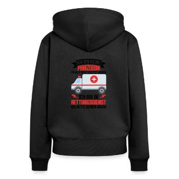 Rettungsdienst Geschenk Notarzt Medizin - Frauen Premium Bio Zip Hoodie - Schwarz - Hinten - Julia (174cm)