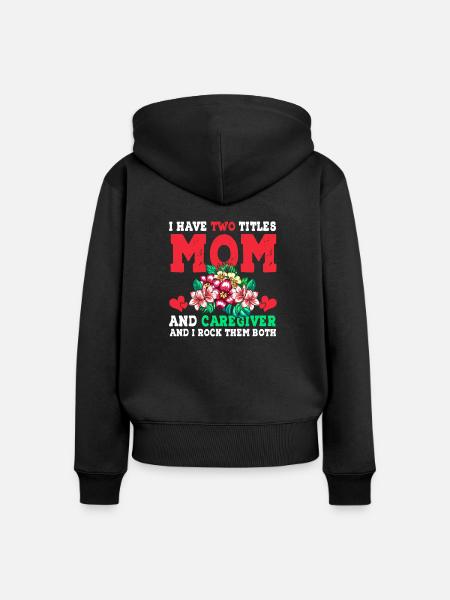 Mother and Caregiver - Frauen Premium Bio Zip Hoodie - Schwarz
