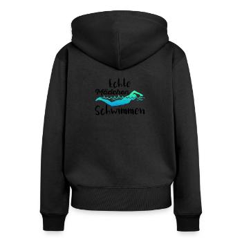 Echte Mädchen Schwimmen - Schwimmen - Schwimm - Sc - Frauen Premium Bio Zip Hoodie - Schwarz - Hinten - Julia (174cm)