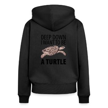 Turtle turtle - Women's Premium Organic Zip Hoodie - black - Back - Julia (174cm)