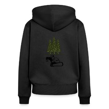 Tronçonneuse Axt Förster Bûcheron scie chaîne - Sweat à capuche zippé Premium bio Femme - noir - Dos - Julia (174cm)