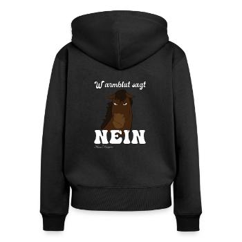 Warmblut sagt Nein Irre lustiges störrisches Pferd - Frauen Premium Bio Zip Hoodie - Schwarz - Hinten - Julia (174cm)