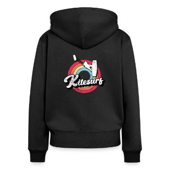 Kitesurf Kitesurfer Kiteboarding Kitesurfing - Sweat à capuche zippé Premium bio Femme - noir - Dos - Julia (174cm)