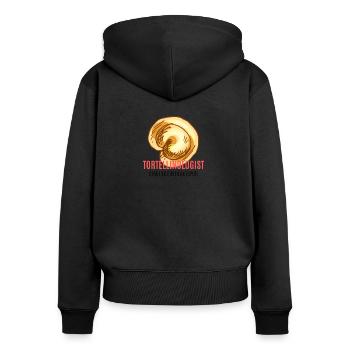 EXPERT TORTELLINI CERTIFIÉ - Sweat à capuche zippé Premium bio Femme - noir - Dos - Julia (174cm)