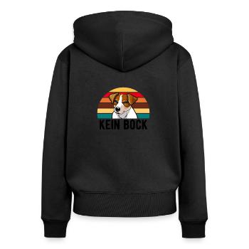 Jack Russell Russel - Frauen Premium Bio Zip Hoodie - Schwarz - Hinten - Julia (174cm)