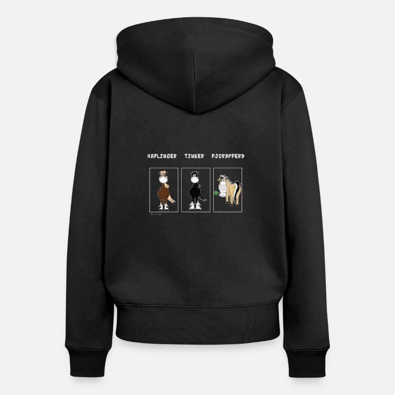 Le cheval de fjord est différent du cheval Haflinger Tinker - Sweat à capuche zippé Premium bio Femme - noir