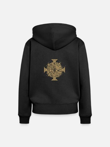 Ritter Temaplar Geschenk - Frauen Premium Bio Zip Hoodie - Schwarz
