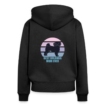 Meilleure maman Bolonka jamais - Sweat à capuche zippé Premium bio Femme - noir - Dos - Julia (174cm)