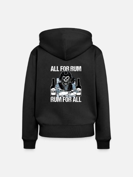 Rum Piratenflagge - Frauen Premium Bio Zip Hoodie - Schwarz
