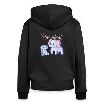 Meilleur maman maman maman maman éléphant - Sweat à capuche zippé Premium bio Femme - noir - Dos - Julia (174cm)