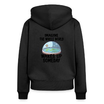 Flat Earth Theory Flat Earth Army Earth flat Gift - Frauen Premium Bio Zip Hoodie - Schwarz - Hinten - Julia (174cm)