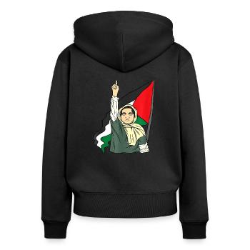 Palestine Free Freedom Free Gaza - Women's Premium Organic Zip Hoodie - black - Back - Julia (174cm)