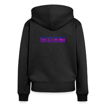 Techno Raver Party Musique - Sweat à capuche zippé Premium bio Femme - noir - Dos - Julia (174cm)