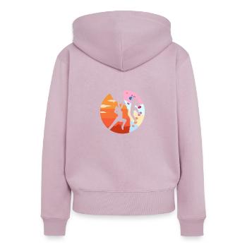Grimpeuse grimpeuse grimpeur sport - Sweat à capuche zippé Premium bio Femme - rose poudré - Dos - Julia (174cm)