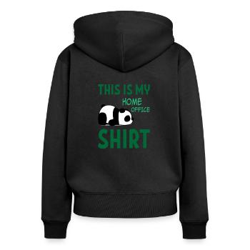 Inutile social contact cadeau de bureau humour - Sweat à capuche zippé Premium bio Femme - noir - Dos - Julia (174cm)