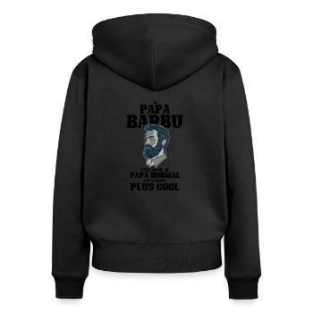 Un papa barbu c'est comme un papa normal mais carr - Sweat à capuche zippé Premium bio Femme - noir - Dos - Julia (174cm)