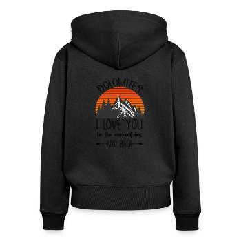 Dolomites Alps Mountains - Women's Premium Organic Zip Hoodie - black - Back - Julia (174cm)