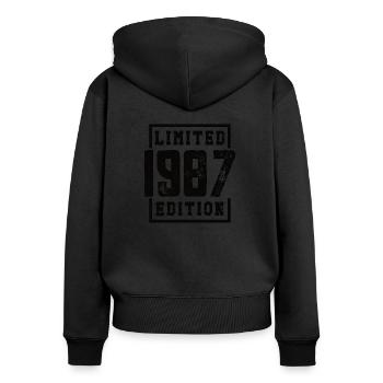 1987 Birthday Born Year of birth 87 Year of birth - Women's Premium Organic Zip Hoodie - black - Back - Julia (174cm)