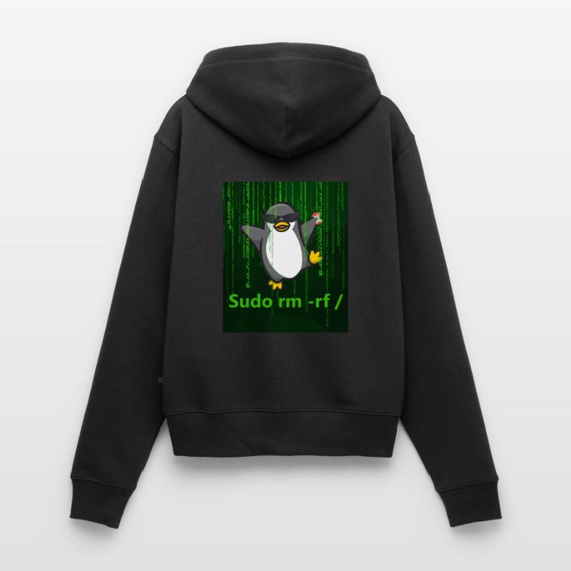 Penguin Linux Sudo Women's Premium Organic Zip Hoodie
