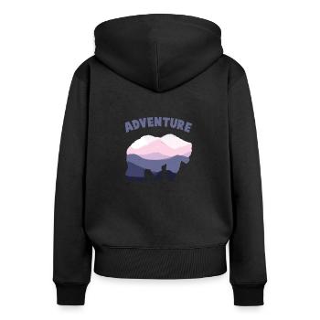 mountains - Women's Premium Organic Zip Hoodie - black - Back - Julia (174cm)