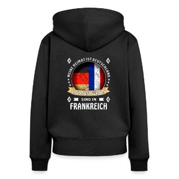 Heimat Deutschland Wurzeln - Frauen Premium Bio Zip Hoodie - Schwarz - Hinten - Julia (174cm)