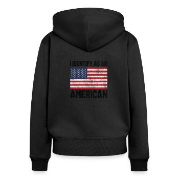 Memorial Day America Veteran Military Patriot Gift - Frauen Premium Bio Zip Hoodie - Schwarz - Hinten - Julia (174cm)