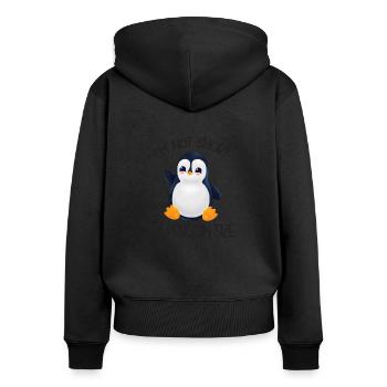 Pinguin I'm Not Short I'm Penguin Size - Women's Premium Organic Zip Hoodie - black - Back - Julia (174cm)