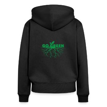 Durabilité - Sweat à capuche zippé Premium bio Femme - noir - Dos - Julia (174cm)
