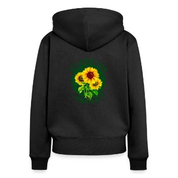 Ich kam sah und säte Garten Hobbygärtner Gärtnerei - Frauen Premium Bio Zip Hoodie - Schwarz - Hinten - Julia (174cm)