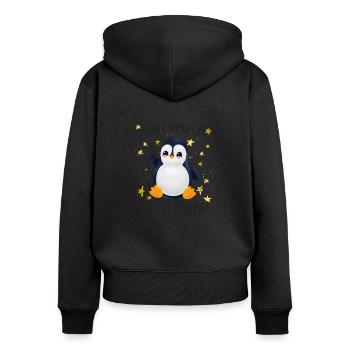 Penguin Don't Grow Up - Women's Premium Organic Zip Hoodie - black - Back - Julia (174cm)