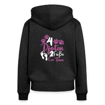 Hundebesitzer Frauchen Hunde Liebe Geschenke - Frauen Premium Bio Zip Hoodie - Schwarz - Hinten - Julia (174cm)