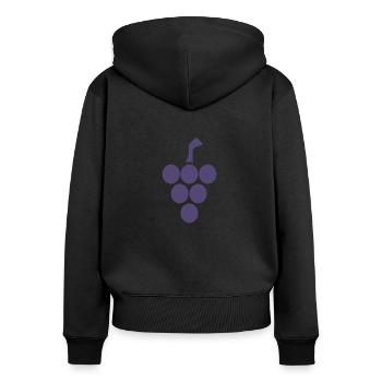 Rebe für Weintrauben und Weinreben Freunde Design - Frauen Premium Bio Zip Hoodie - Schwarz - Hinten - Julia (174cm)