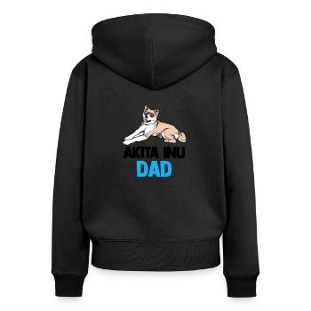 Akita Inu - Frauen Premium Bio Zip Hoodie - Schwarz - Hinten - Julia (174cm)