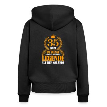35 Jähriges Dienstjubiläum Firmenjubiläum Jubiläum - Frauen Premium Bio Zip Hoodie - Schwarz - Hinten - Julia (174cm)