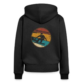 Snowboard Winter Sport Snowboarder Geschenkidee - Frauen Premium Bio Zip Hoodie - Schwarz - Hinten - Julia (174cm)