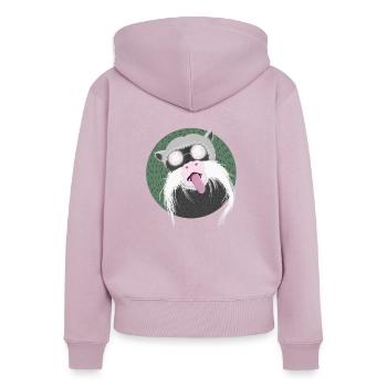 Lustiger Affe mit Bart und Brille - Frauen Premium Bio Zip Hoodie - Altrosa - Hinten - Julia (174cm)